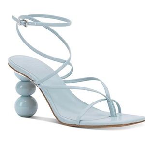 INC Womens Lilliana Faux Leather square toe Ankle Strap in Light Blue size 5 M